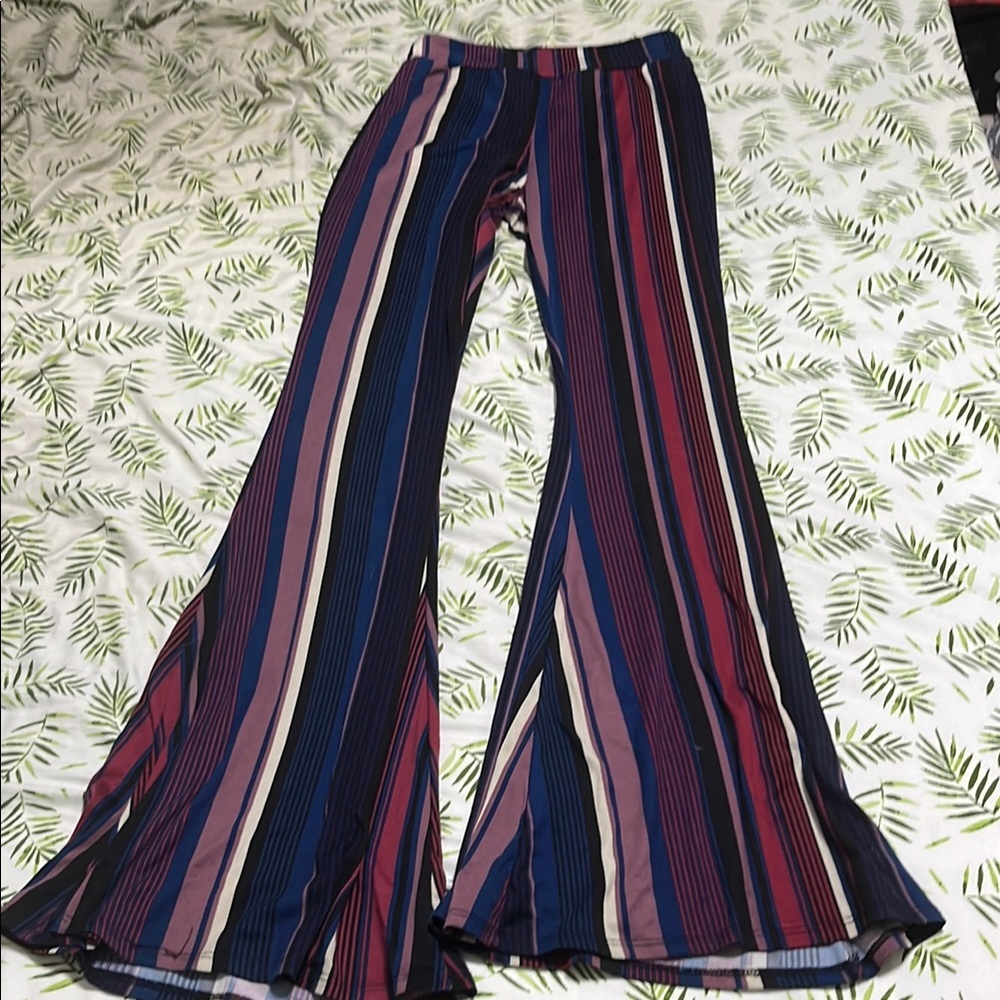 Colorful Striped Flare Pants